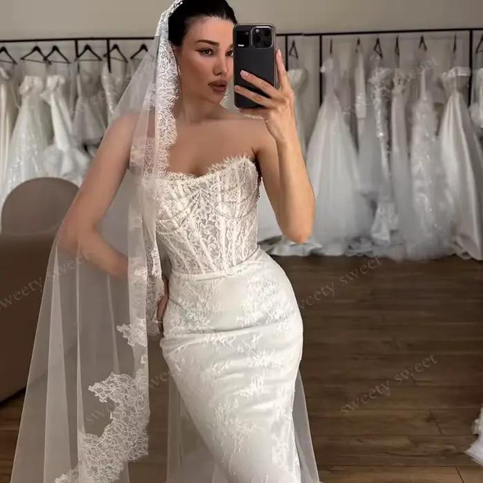Robe De mariée Vintage en Organza avec broderie