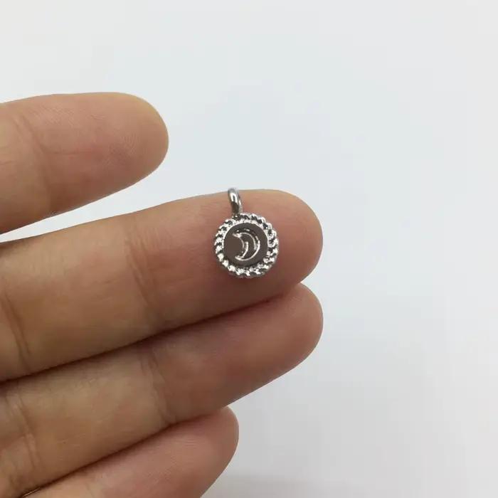 Eruifa 20 pièces 8mm belle lune impression pièce en alliage de Zinc collier