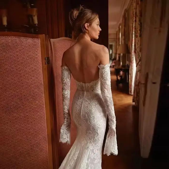 Robes de mariée de luxe à manches longues