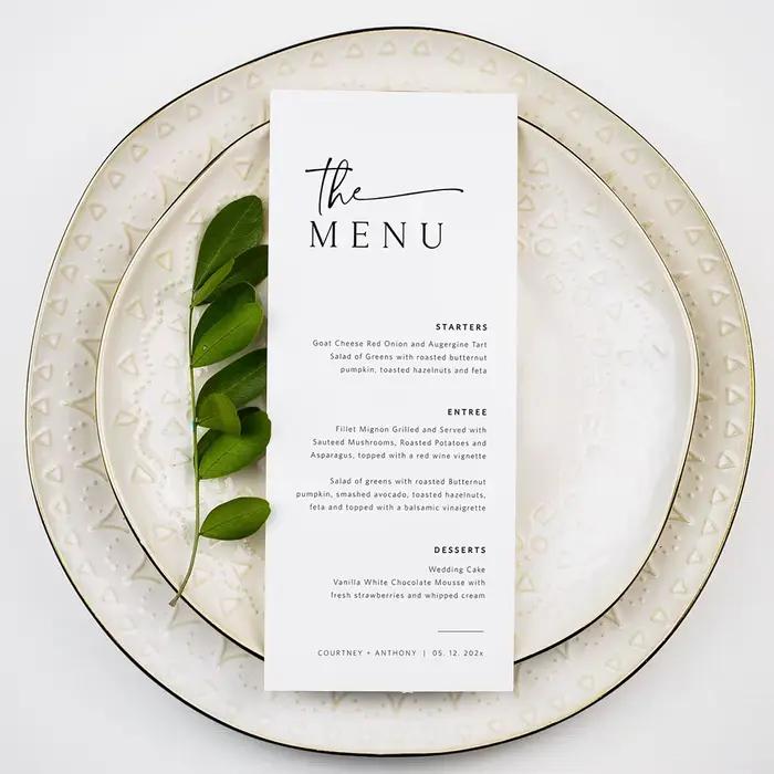 Cartes de remerciement personnalisées faire part de mariage menu de mariage décorations de table pour occasions spéciales mariage fiançailles fêtes