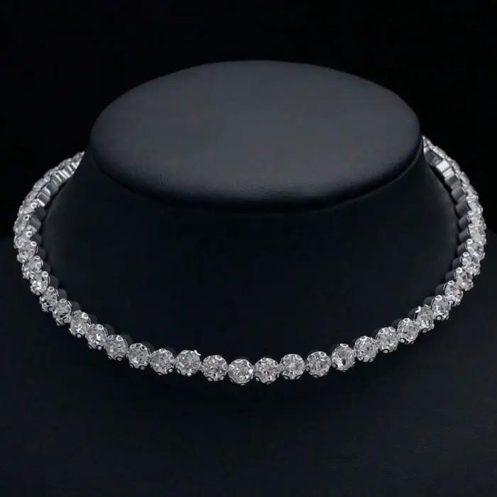 Collier en strass pour femmes bijou scintillant chaîne élégante à une rangée accessoire de mariée bijoux de luxe pour femmes occasions spéciales elegance modernité