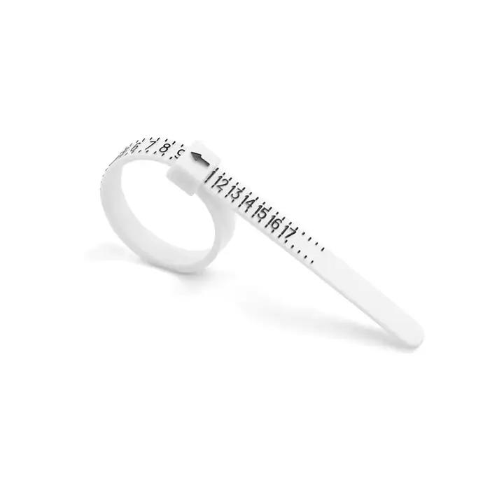 1 pièce Mètre de mesure de taille de bague, Outil de mesure de taille de doigt réutilisable, Ruban de mesure de taille de doigt, Outil de dimensionnement de bijoux pour tailles de bagues 1-17