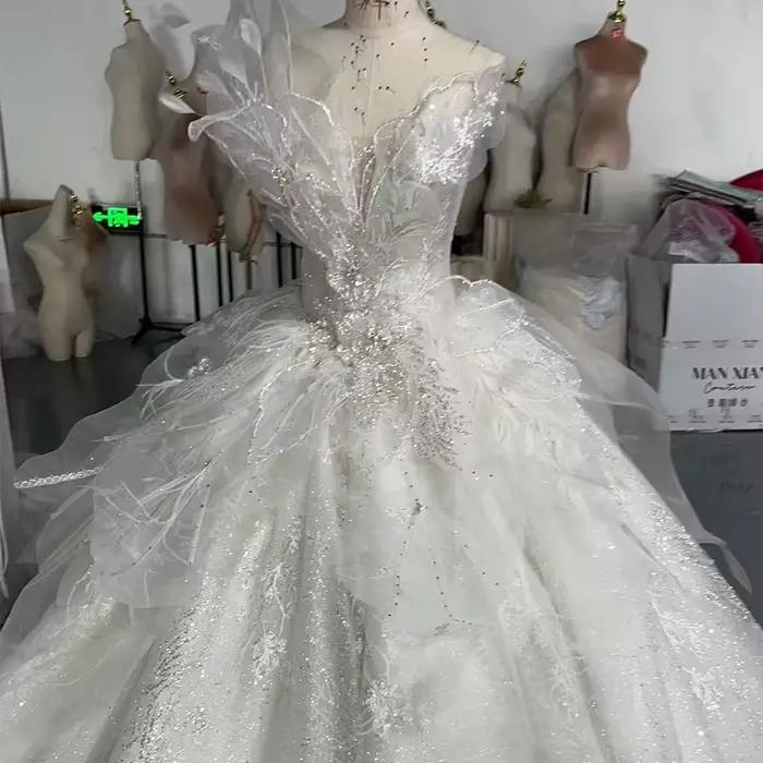 Robe de mariée sexy à lacets sans bretelles