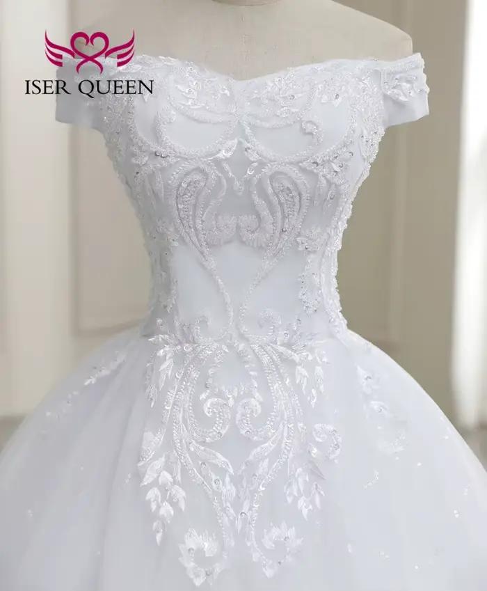 Personnalisé belle perles princesse robe de mariée grande taille qualité broderie robes