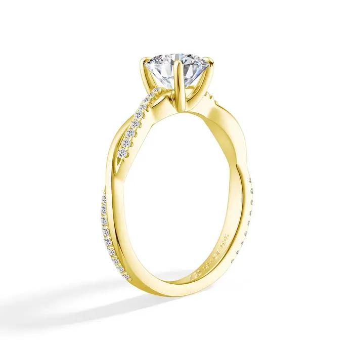 Ensemble de bague de fiançailles pour mariée en or 14 carats plaqué or 3