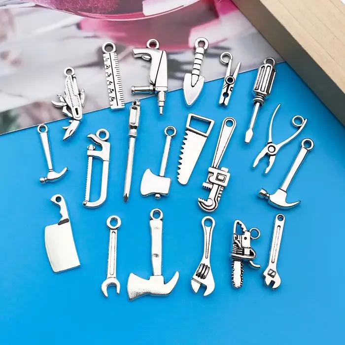 Lot de 20 pièces / Série d'outils en argent antique pour la fabrication de bijoux fantaisie DIY
