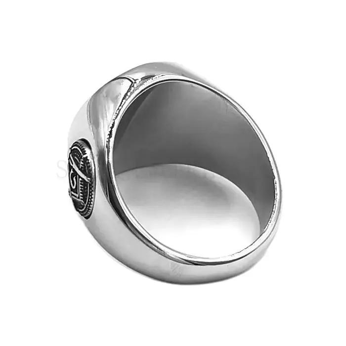 Bague maçonnique classique en acier inoxydable, boussole de franc-maçonnerie, moteur maçonnique, bague de motard pour hommes et femmes, vente en gros 831B