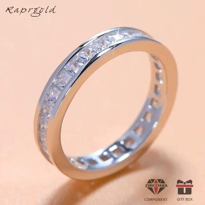 Bague en argent sterling 925 sertie de zirconium blanc élégante à offrir pour homme femme occasions spéciales partis mariages fiançailles noël saint-valentin