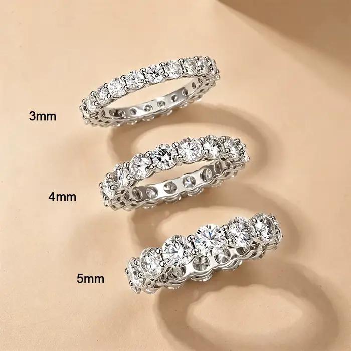 Bague en Moissanite 2/3/4/5mm pour Femme