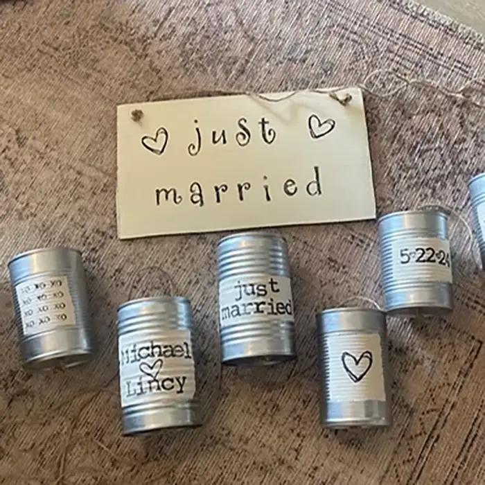 Panneau en bois pour juste marié