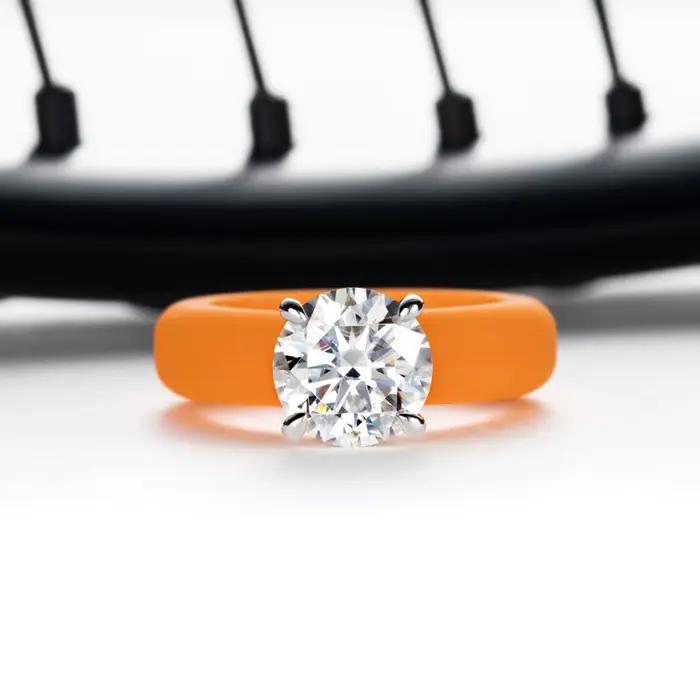 Bague de fiançailles solitaire MossanRappr en argent sterling 925 avec moissanite couleur D de 3