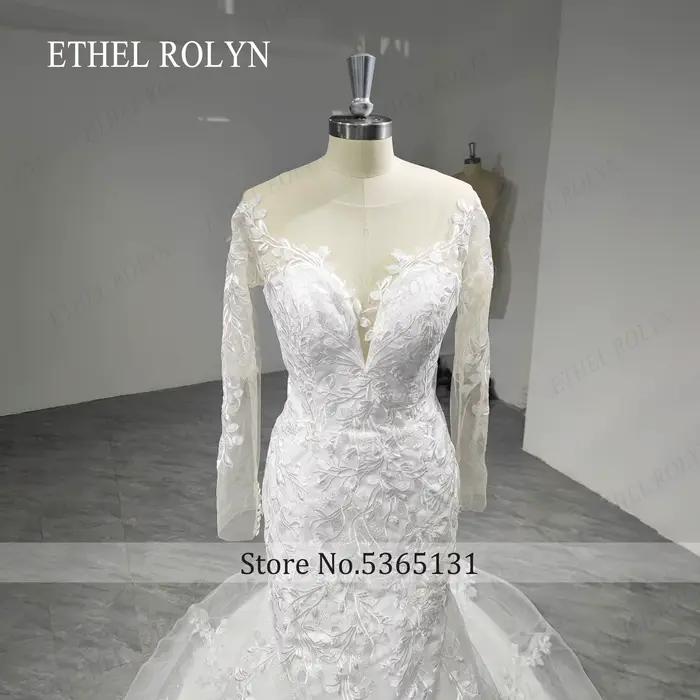 Robe de mariée Ethel Rolyne sirène avec illusion et appliques pour femmes occasions spéciales