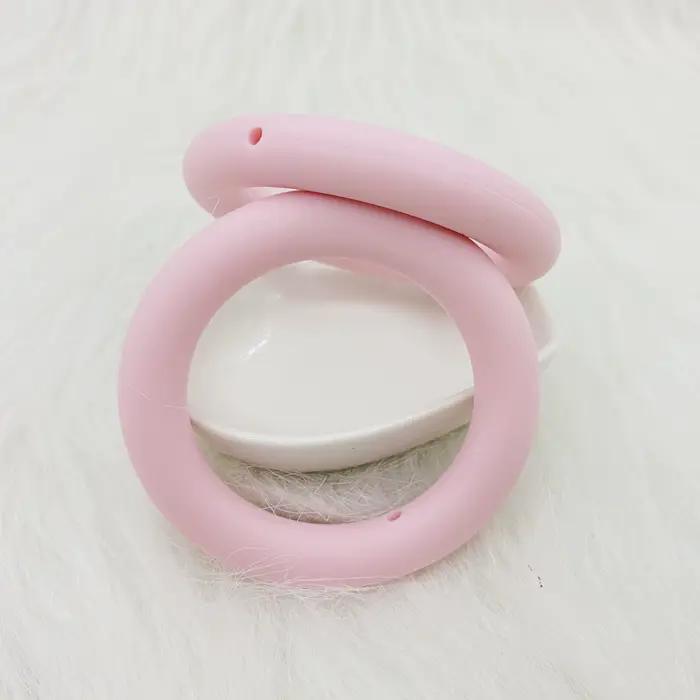Anneau de dentition en silicone sans BPA, perles de qualité alimentaire, breloque pour bébé, collier TeWindsor, sucette, bijoux exécutifs, 65mm, 3 pièces