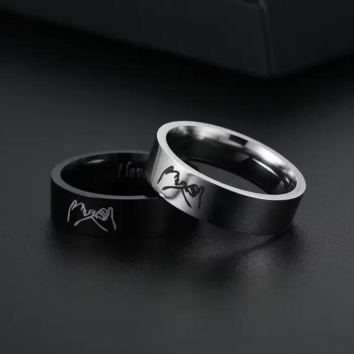 Bague en acier titane pour hommes et femmes
