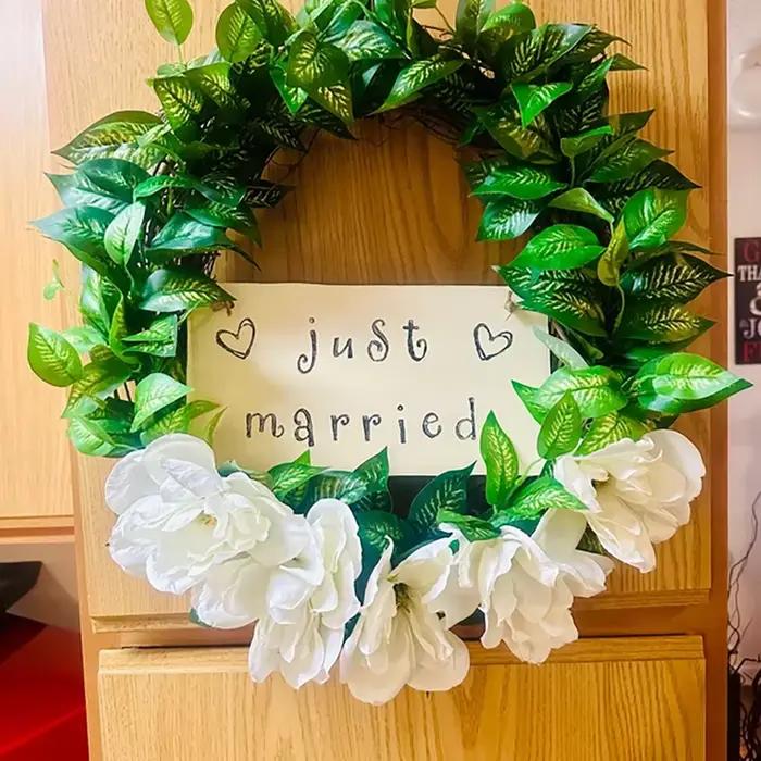 Panneau en bois pour juste marié