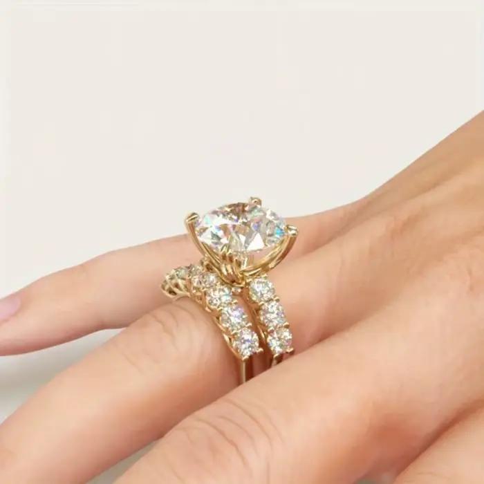 Bague de cocktail en laiton incrustée de CZ brillante pour femmes, style moderne, bijou fantaisie de luxe pour occasions spéciales