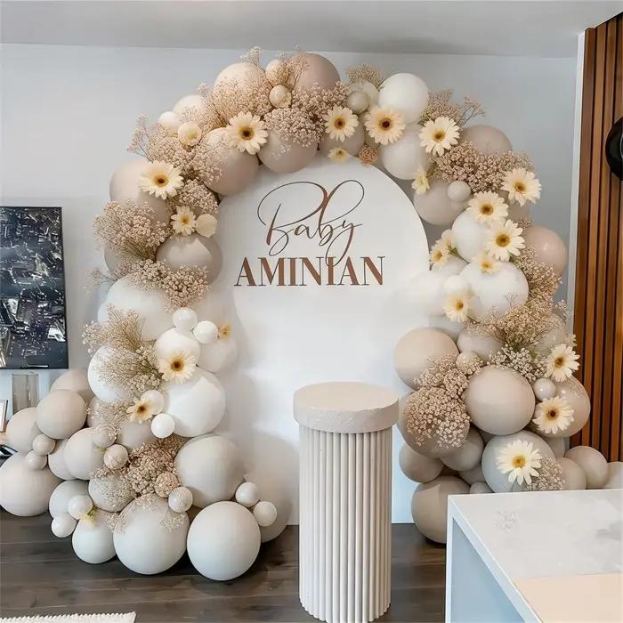 Ensemble d'arc de ballons de mariage bohème 124 pièces