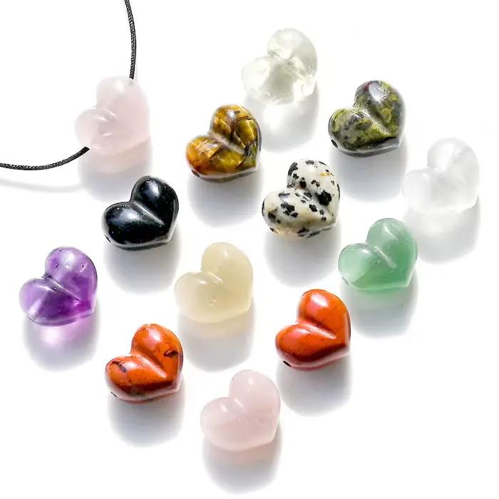 Pierres naturelles sculptées en forme de cœur pour bijoux personnalisés mariage fiançailles anniversaires occasions spéciales