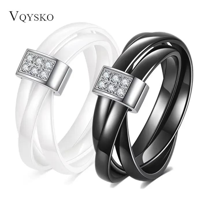 Bague en céramique noire et blanche pour femme, ensemble de phases croisées d'ouverture, bague en acier au titane, bijoux Zunderes, cadeau de fête, nouvelle mode