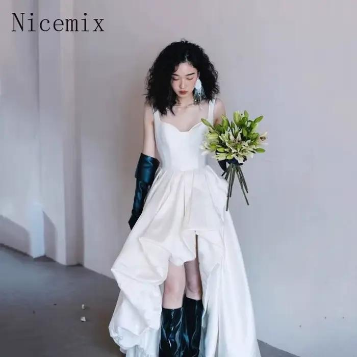 Nicemix – robe de mariée française blanche pour femmes