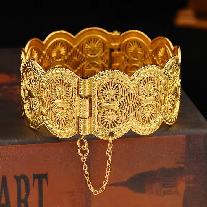 LUIZADA Bracelets de mariée plaqués or pour femme