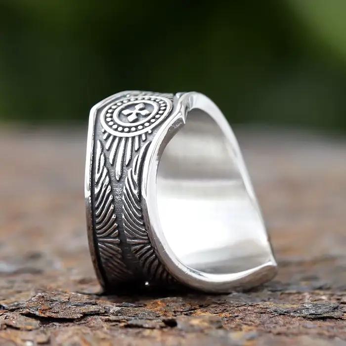 Bague étoilée en acier inoxydable 316L pour hommes