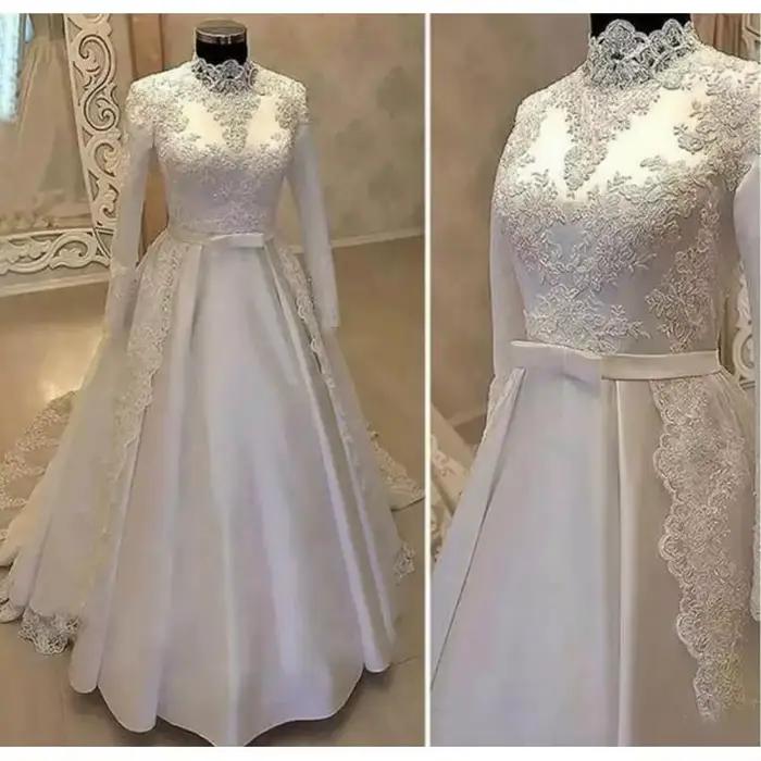 Robe de mariée en Satin et dentelle
