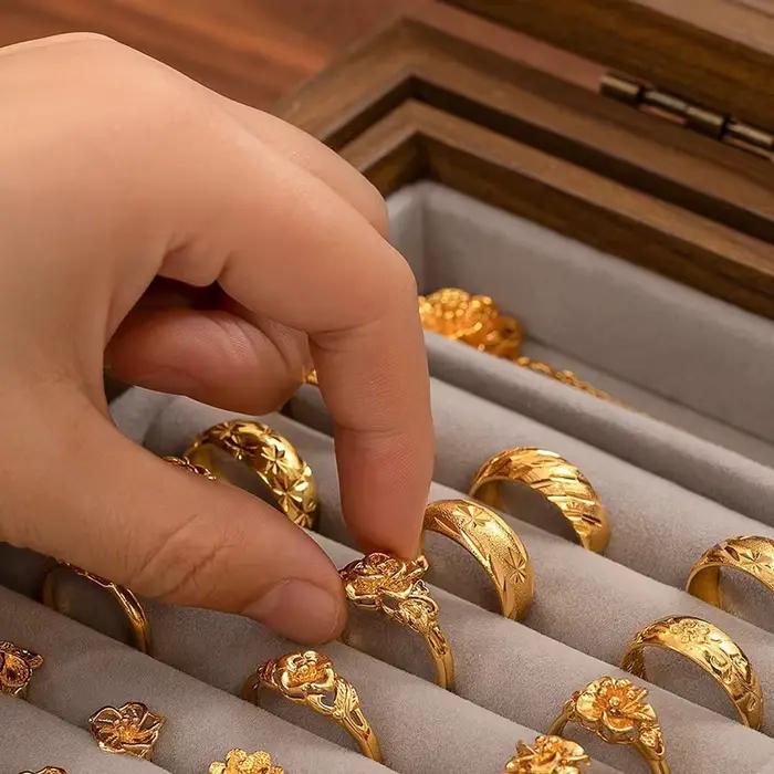 Boîte de rangement de bijoux en bois, boîte de rangement de boucles d'oreilles et de colliers, boîtes de rangement de bijoux pour bagues et bracelets pour femmes, vitrine de luxe