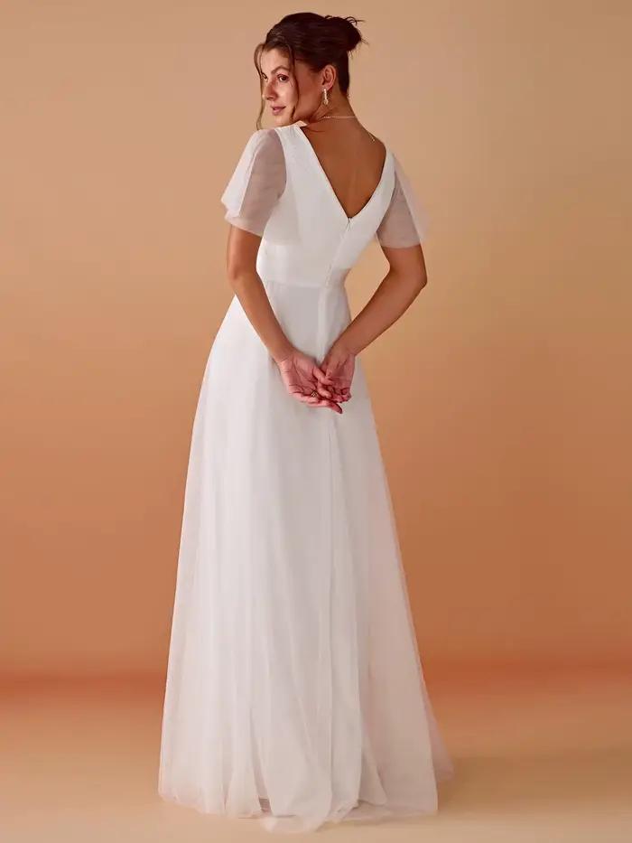 Robes de mariée blanches élégantes avec manches