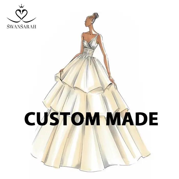 Robe de Mariée Exquise Personnalisée en Polyester avec Décoration en Perles et Cristal pour Femmes Enceintes et Occasions Spéciales
