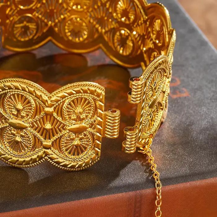 LUIZADA Bracelets de mariée plaqués or pour femme