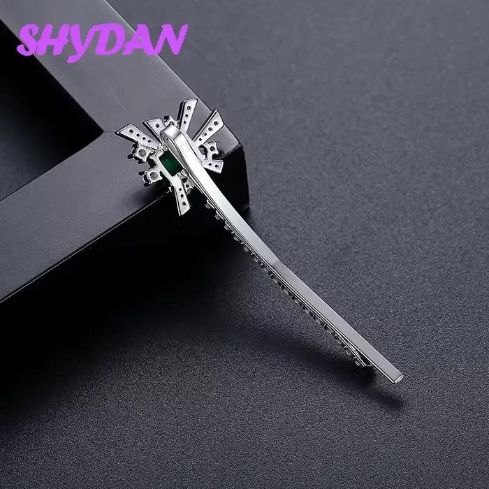 Pince à cheveux SHYDAN en argent sterling 925 et or 18 carats avec zircon rose pour femme