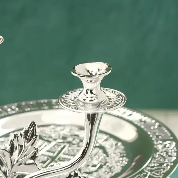 Ensemble complet de vaisselle liturgique plaqué argent pour la communion orthodoxe : chandelier, calice, ciboire pour prêtre, Sainte Messe, Eucharistie