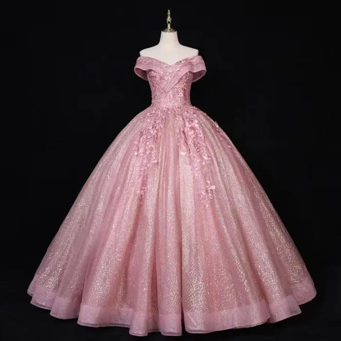 Robe de Mariée Palace Dream Asymétrique Epaule Dénudée Jupe Moelleuse Robe de Soirée Personnalisée Occasions Spéciales