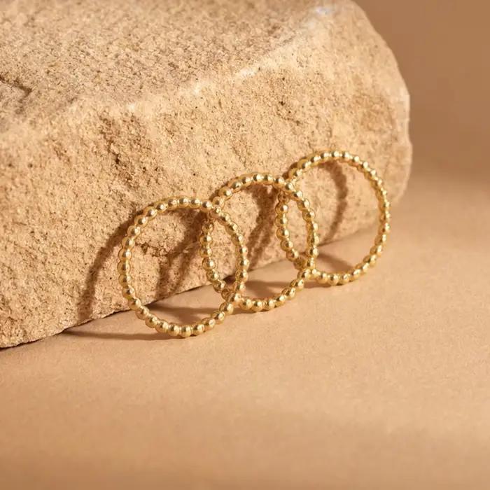 Ensemble de bagues empilables Mariasz Minimalist en acier inoxydable plaqué or pour femmes et hommes occasions spéciales minimalistes élégantes dorées argentées
