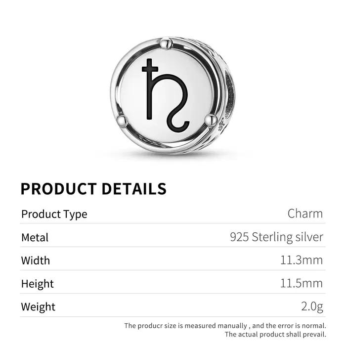 Breloque symbole en argent Sterling 925 pour astrologie saturne, adaptée au Bracelet Original, accessoires de bijoux à bricoler soi-même, perle familiale