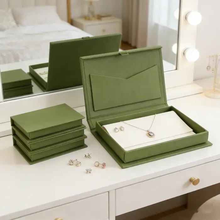 Boîte à bijoux Flip Book robuste et élégante pour collection de bijoux, rangement et décoration intérieure occasions spéciales voyages professionnels et personnels
