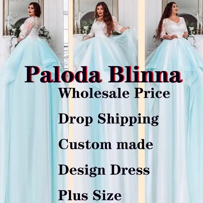 Paloda-Robes de mariée à col en V personnalisées pour la mariée