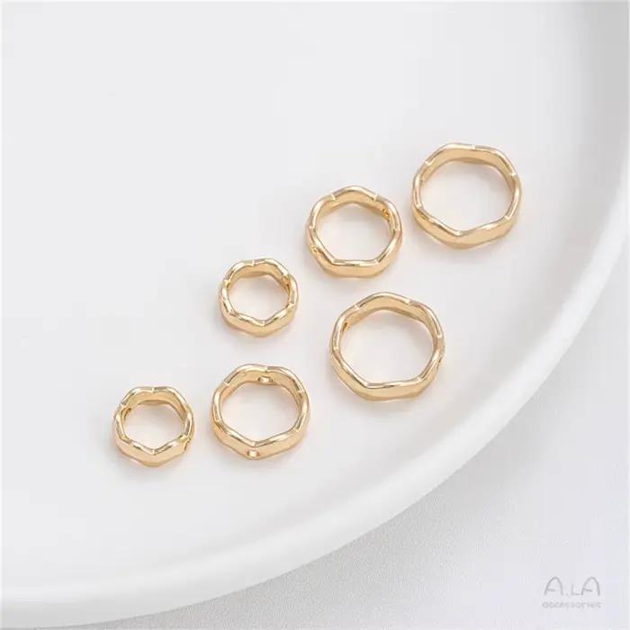 Ensemble de bagues ondulées en or 14K