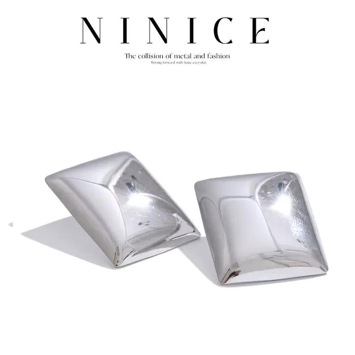 Boucles d'oreilles NiNice acier inoxydable perles d'eau douce or rose PVD élégantes pour femmes occasions spéciales style moderne design tendance