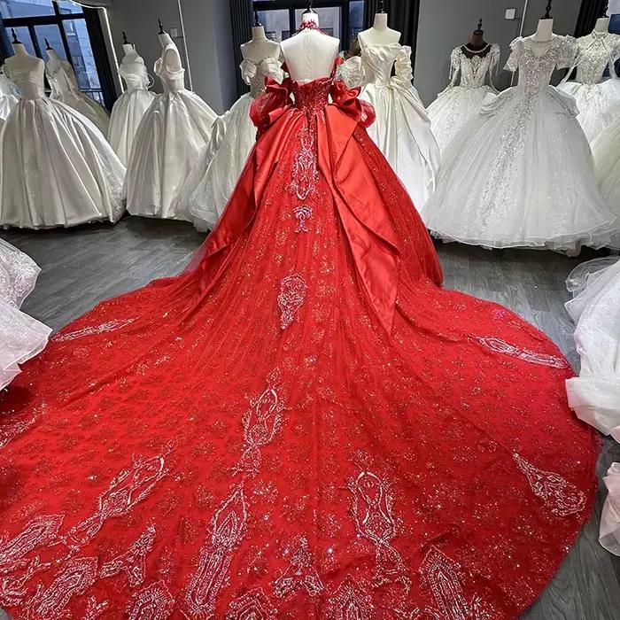 Robe de Mariée Personnalisée en Dentelle Brillante