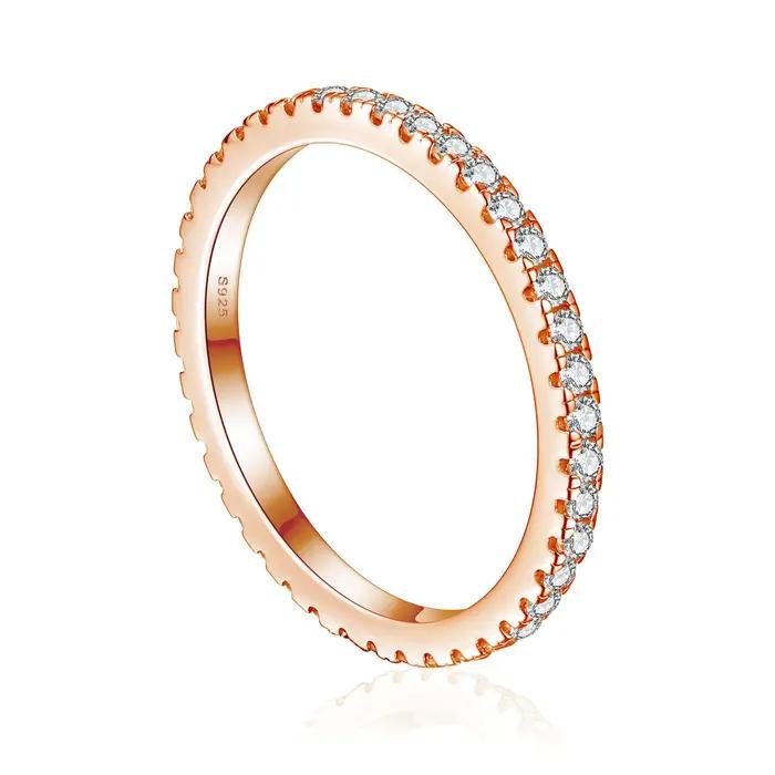 Bague en argent sterling 925 avec moissanite 100% - Super brillante - Pour femmes - Bijoux de mariage - Fiançailles - Imitation diamant - Cadeaux de mode - Soirée