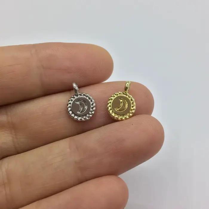 Eruifa 20 pièces 8mm belle lune impression pièce en alliage de Zinc collier