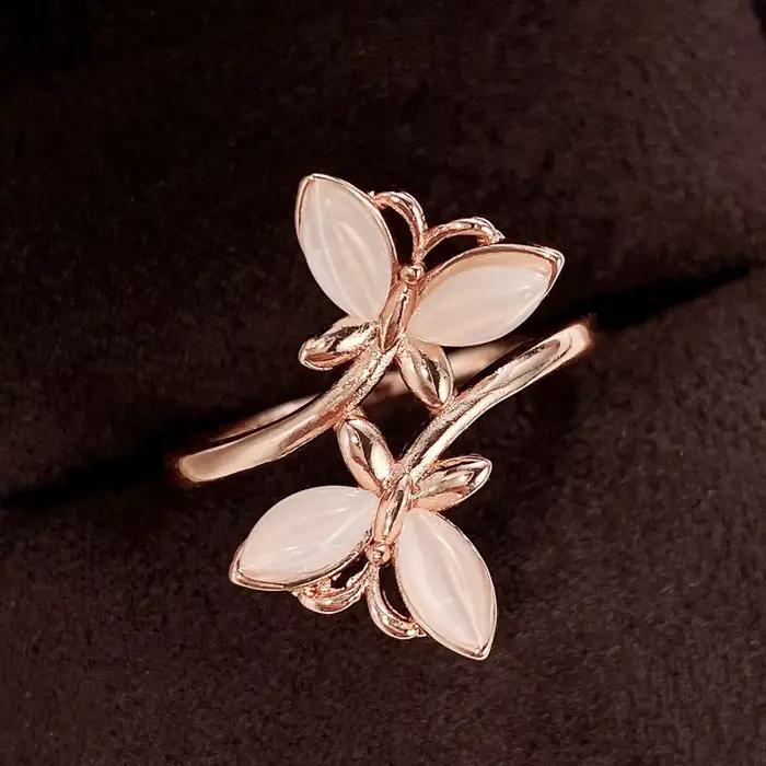 Bague Papillon Rose en Zircone Cubique pour Femmes, Bijou Élégant et Intemporel Idéal pour Occasions Spéciales et Cadeaux Fantaisie
