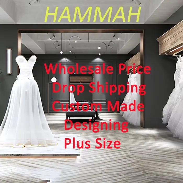 HAMMAH Robe De mariée sans manches à la mode