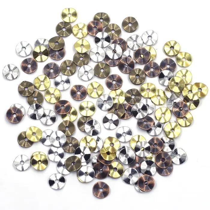 Boucles d'oreilles ronde en forme de vague perles d'espacement spacer beads en métal alliage de zinc pour bracelets bijoux élégants occasions spéciales
