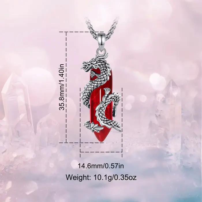 Eudora Dragon Twining Hexagonal cornaline prismatique collier Punk pierre de guérison pendentif en cristal bijoux fins pour femmes homme cadeau