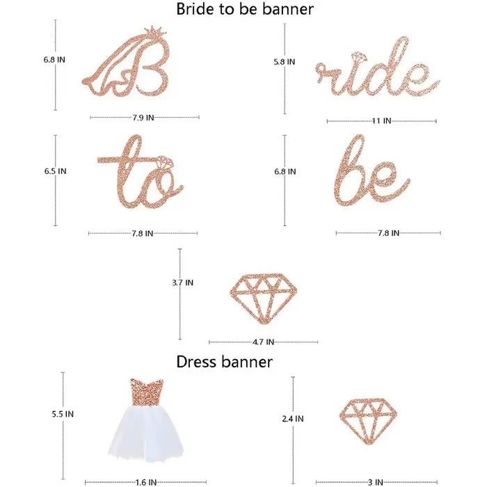 Bannière de mariée en or rose papier pailleté pour mariage fiançailles et enterrement de vie de jeune fille装饰性婚庆装饰带用于婚礼、订婚和单身派对
