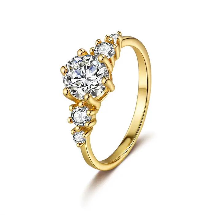 Français Llight luxe 1 Carat Moissanite anneaux classique à la mode femmes fiançailles alliance 925 bague en argent