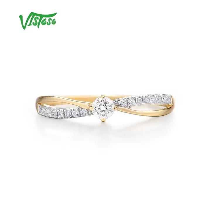 Bague en or jaune véritable 9K 375 pour femme